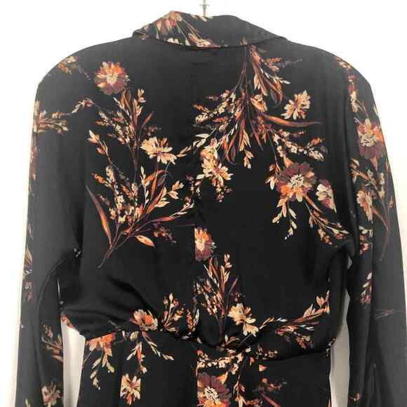 Equipment Long Sleeve V-Neck Women's Floral Faux Wrap Dress Size XS - Picture 9 of 14